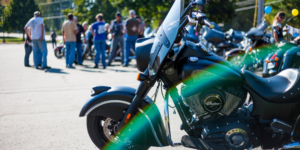 Motorcycle with rainbow light