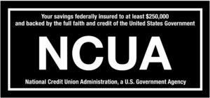 Your savings federally insured to at least $250,000 and backed by the full faith and credit of the United States Government. National Credit Union Administration, a U.S. Government Agency. 